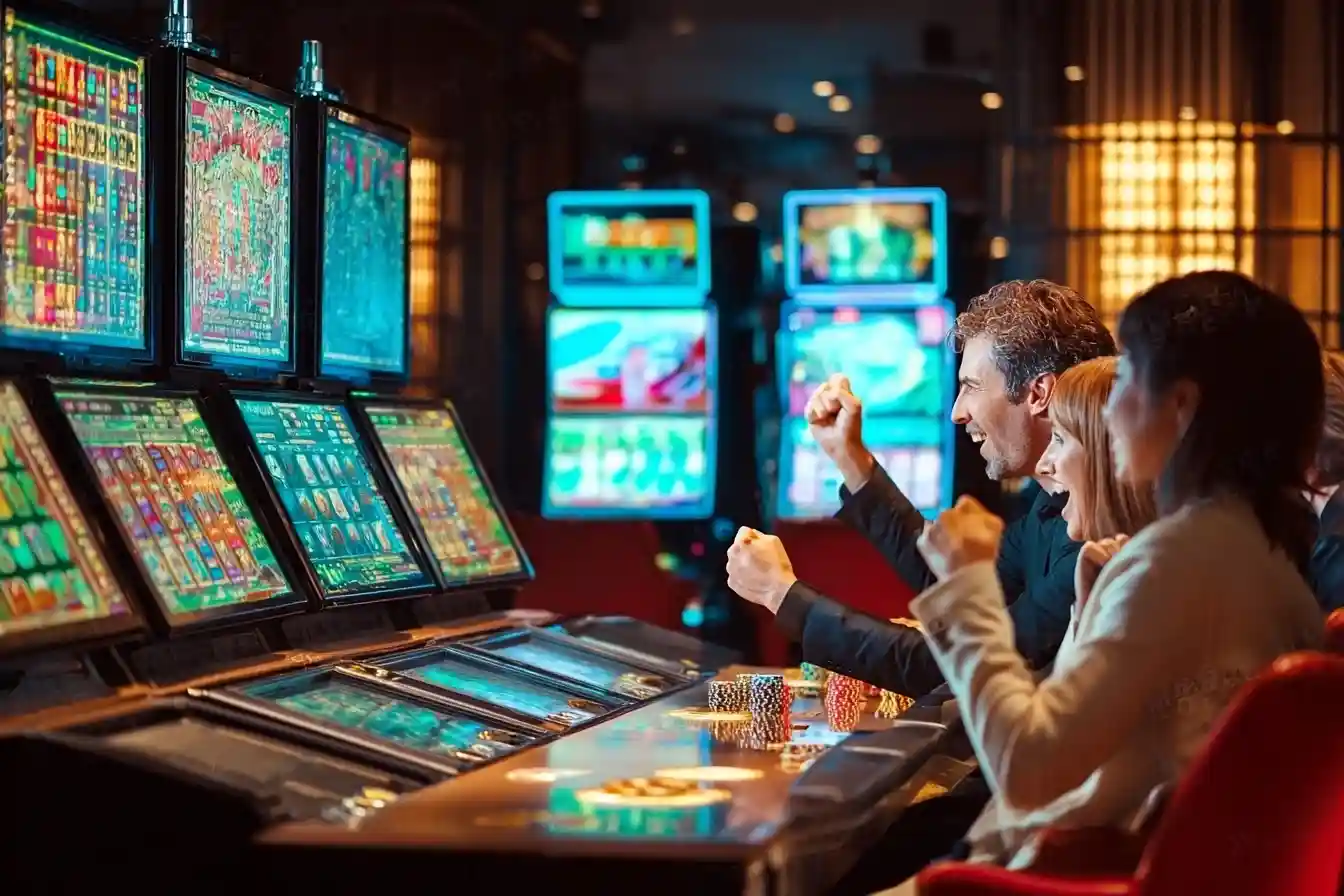 Online slot machine game screen